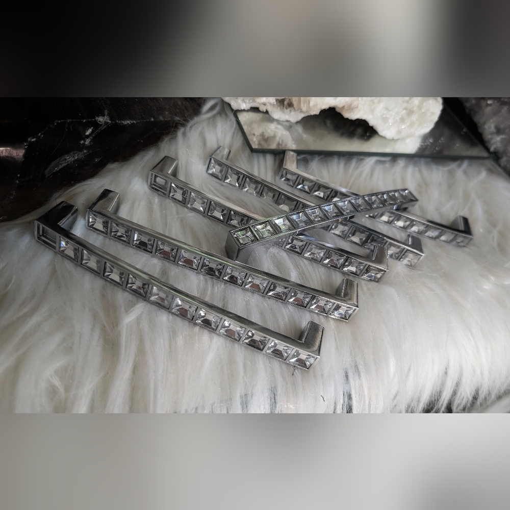 Rhinestone Crystal Bling Handles x5 *FLAW*